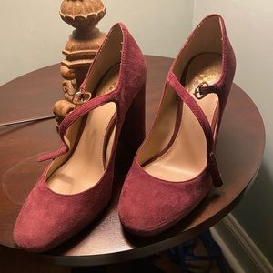 Vince Camuto cranberry suede MaryJane, 7